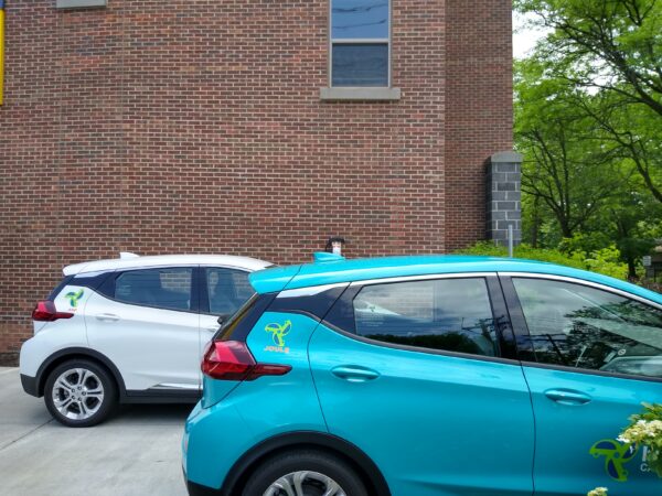 Ithaca Carshare's two Electric Vehicles.
