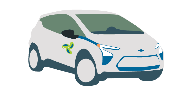 Illustration of a Chevy Bolt EV