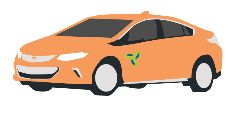 Illustration of a Chevy Volt Hybrid