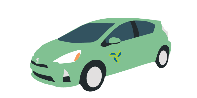 Illustration of a Toyota Prius C
